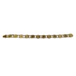 A Chinese gold bracelet with twelve 'cash' links, length 19.5cm, weight 12.5 grams.Condition report: