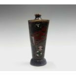 A Japanese miniature cloisonne vase, early 20th century, signed, of square tapering form, height 9.