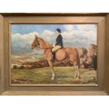 Ted LUSH PARRY (1912-1993)Equestrian portrait - chestnut horse and riderOil on board Signed41.5 x