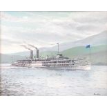 RANDLES (20th Century)New York Paddle Steamer 'Hendrik Hudson'Acrylic on boardSigned39.5 x 49.5cm