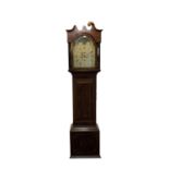 A 19th century mahogany, crossbanded and inlaid eight-day longcase clock, the painted dial signed