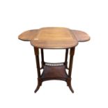 A Chippendale Revival mahogany drop leaf occasional table, early 20th century, height 72cm, top 47cm