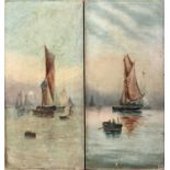 Late 19th/Early 20th Century British School Fishing BoatsPair oils on panel 52.5 x 25cm