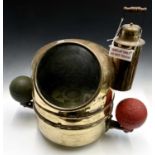 A Henry Browne & Son 'Sestral' ship's binnacle, early 20th century, with domed brass cover fitted