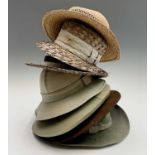 Seven assorted hats. Provenance: From the estate of Bernard Tucker, deceased. A former West London