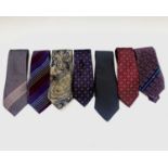 Gentlemen's Fashion - Two Christian Dior 'Monsieur' pure silk ties, a Giorgio Armani 'Cravatte' tie,