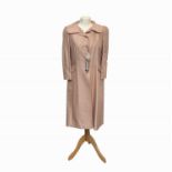 A Max Mara 'Collezione Pianoforte' pale pink virgin wool and silk coat, label size UK 12.