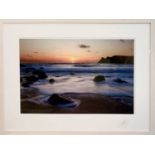 Lee SEARLE (20th/21st Century Cornish School) 'Sunset over Nanjizel' Photographic printSigned in