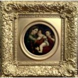 After RAPHAEL A copy of 'La Madonna della Seggiola'In ornate gilt frame, 43.5 x 43.5cm overall