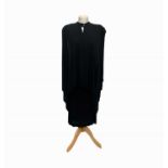 A Jean Muir black viscose cape dress, label size UK 10.