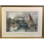 Colin BEATS (20th Century Cornish School) 'A Squall over Porthleven' WatercolourSigned and dated