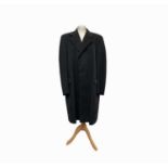 A gentleman's Aquascutum single breasted pure cashmere coat, charcoal grey in colour, approximate