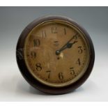 An oak cased Smiths 8 day wall clock, with spring driven movement, diameter 37.5cm.