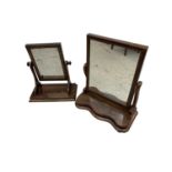 Two Victorian mahogany dressing table mirrors, largest; height 64cm, width 55cm.
