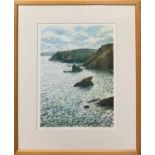 Robert Jones Two signed printsFishing Cove & Rocks, Hells Mouth Both 58x48cm framedTogether with a
