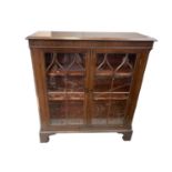 A George III mahogany bookcase, with a pair of astragal glazed doors on bracket feet, height