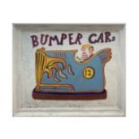 Simeon STAFFORD (b.1956)'Bumper Cars' Oil on boardSignedInscribed as titled, and further signed