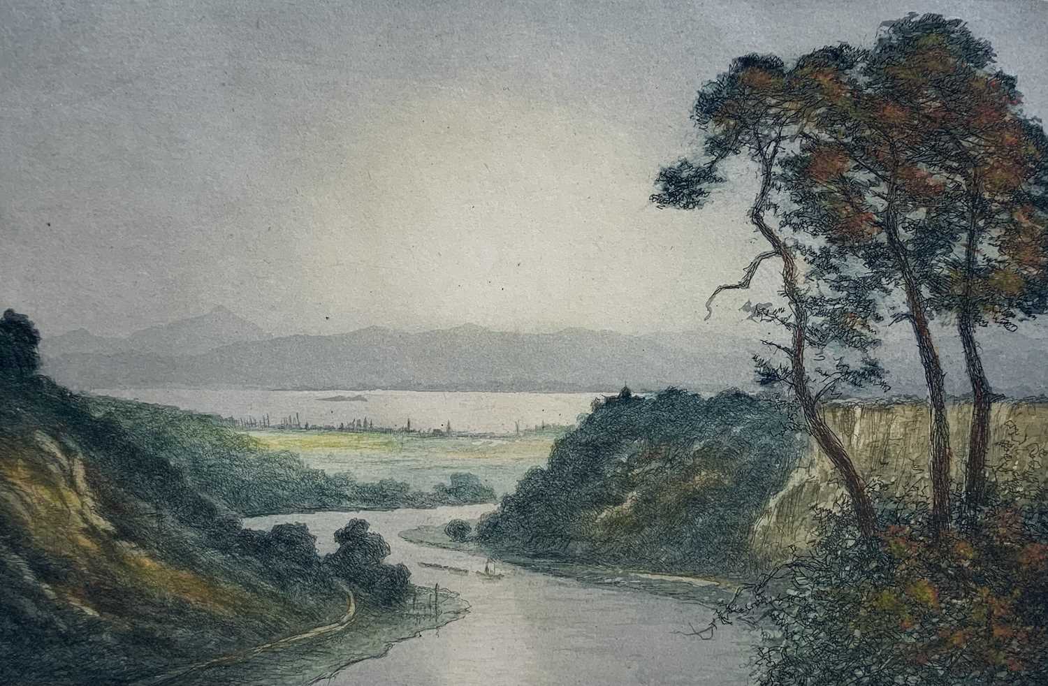 Claude Hamilton ROWBOTHAM (1864-1949)'The Estuary of the Severn and the Gorge of the Avon', 'Rainy - Image 4 of 4