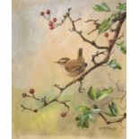 George Morrison Reid HENRY (1891-1983)Bird on a Branch Watercolor Signed17.5 x 15cmCondition report: