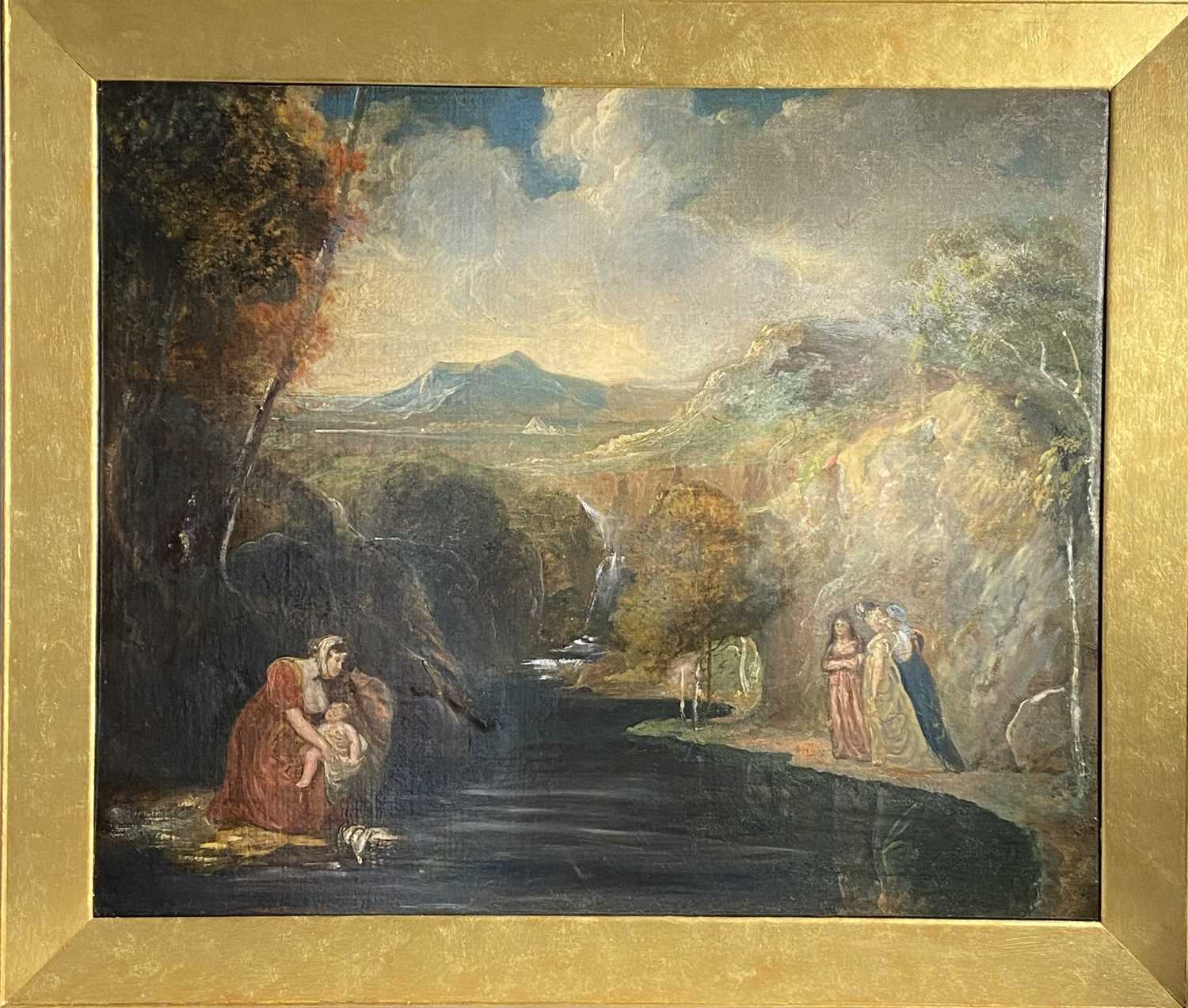 19th-Century figural group in a landscapeOil laid on canvas laid onto board62 x 75cm - Image 2 of 2