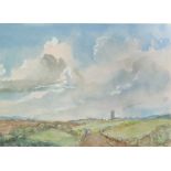 John BERESFORD (20th Century British School) Landscape with Church WatercolourSigned and dated