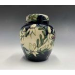 A Moorcroft 'Tempest' pattern ginger jar, designed by Philip Gibson, having tube lined floral