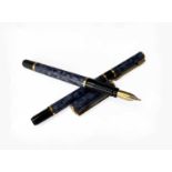 A Waterman Laureat Grey fountain pen and matching rollerball pen