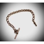 A 9ct rose gold watch chain 22.6gm