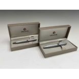 Sheaffer Legacy 2 Emperor's silver fountain pen with 18ct white gold nib and matching ballpoint.