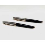 A Waterman Carene Delux black palladian and gold fountain pen with 18ct gold nib and matching