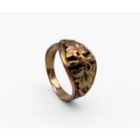 A Black Hills two-colour 14ct gold ring with vine leaves and grapes 6.6gmCondition report: Ring size