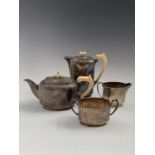 A good art deco silver four piece tea and coffee service by Harrods (Richard Woodman Burbridge)