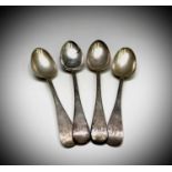 Four Georgian Old English pattern table spoons 8.5oz