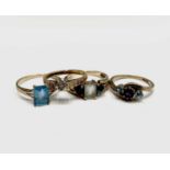 Four 9ct gold rings 8.3gm