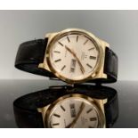 A Men's gold plated Omega Geneve day date wristwatch Diameter 36.4mm, with 1022 movement original