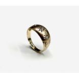 A Victorian 18ct gold ring gipsy, 2.7gm set with three diamonds.Approx size: V.Small, K
