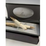 A Parker 100 Honey White set the fountain pen date code L the ball pen I.111 cased and boxed with