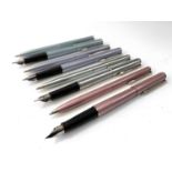 Four Scheaffer Agio fountain pen and ballpoint pairs in different colours