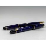 A green Waterman Phileas fountain pen and matching rollerball pen