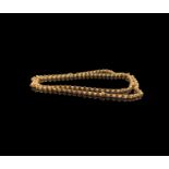 A 9ct gold belcher link necklace 77cm 26.8gm