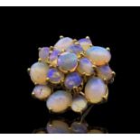 A 9ct gold three-tier flower-head brooch 26mm 6.7gm