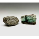 A pyrite specimen 431gm and an opalescent specimen 87gm