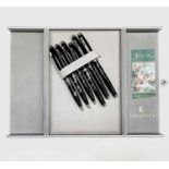 Three Sheaffer 100 3 Friends of Winter pen sets (three fountain pens and three ballpoints) Cased