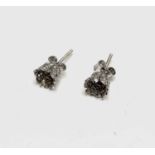 A pair of platinum, diamond-set crown earrings1.8gm