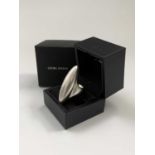 Georg Jensen silver Aura ring, boxedCondition report: Approx size R-S.