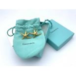 18ct gold Tiffany, Elsa Peretti large starfish earrings - with Tiffany bag, box and blank card