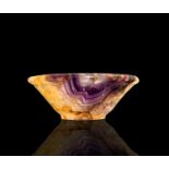 A blue john bowl Diameter 59.4mm Height 22.4mmCondition report: Broken and quite neatly re-glued,