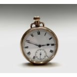 A Stockmar 21 Jewels 9ct gold cased open face keyless pocket watch. The inside cover inscribed
