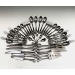 Robert Welch, a canteen of stainless steel 'Ammonite' cutlery comprising six of each dinner knives