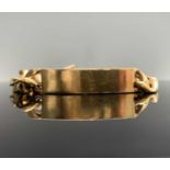 A 9ct gold identity bracelet 75.4gmCondition report: Length when closed 21.5cm. Clasp in working